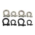 1piece Stainless Steel Shackle Carabiner D Ring Fob Key Ring Keychain Hook Screw Joint Connector Buckle Solid Metal 2 Size. 