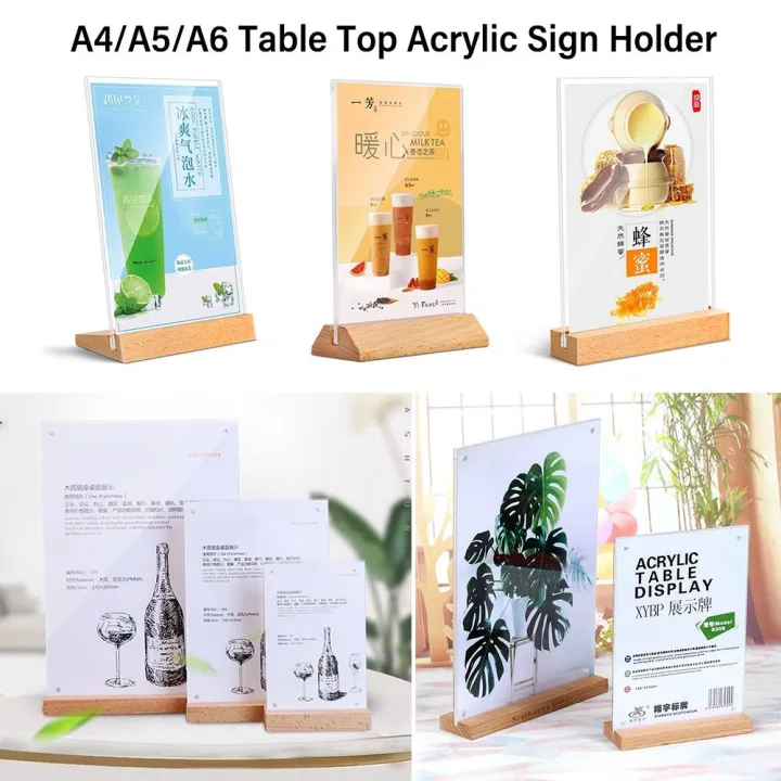 Creative%20Acrylic%20Table%20Top%20Sign%20Holder%20A4/A5/A6%20Double%20Sided%20Menu%20Display%20Stand%20with%20Wood%20Base%20Picture%20Card%20Frame%20Restaurant%20-%20Image%204