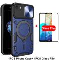 New Phone Case For iPhone 8 7 Se 2020 Cover Foldable 360 Degree Rotating Bracket Vehicle Mounted Sliding Hard Shockproof Rear Shell + Tempered Glass Screen Protector for iPhone 7 8 Se 2020 Case.