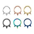1PC Punk Spiked Septum Ring Nostril Piercing Surgical Steel Nose Clicker Segment Hinged Nose Rings Hoop 16G Cartilage Earring. 