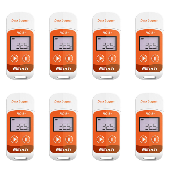 BRADOO 4X RC-5+ PDF USB Temperature Data Logger Reusable Recorder 32000 Points for Refrigeration, Cold Chain Transport