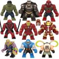 Marvel Super Heroes Building Blocks 7.5CM Action Figures Hulk Spiderman Deadpool Iron ManThanos DC Batman Bricks Kids Toys Gift Outlier Aeuinv. 
