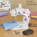 VOF CGSM202 ABS Material Chinagoltd Mini Sewing Machine Portable Mini Desktop Foot Pedal Night Light Household Straight Line Cutter Automatic Winding Mending. 