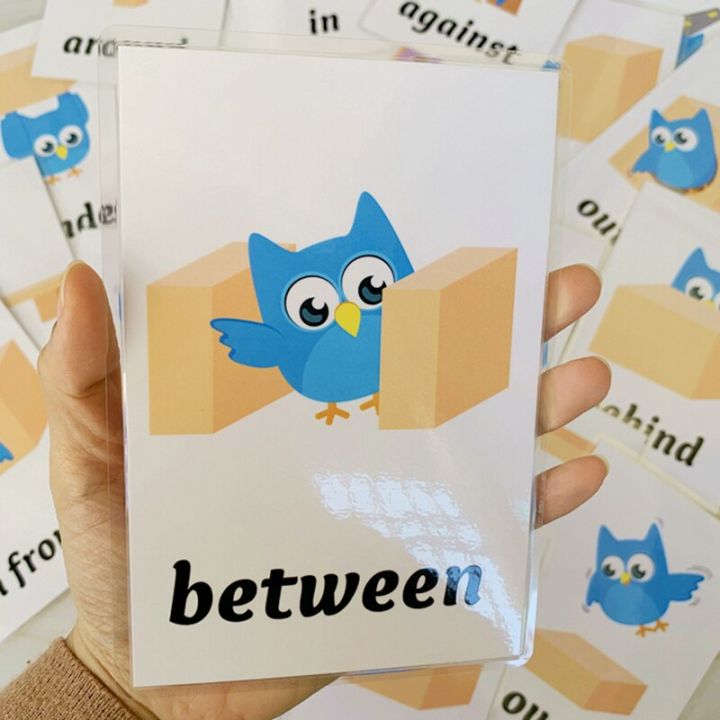 2023 20pcs Flash Cards Position Preposition English Learning Cards Early Educational For Children Memory Game Teacher Teaching Aids