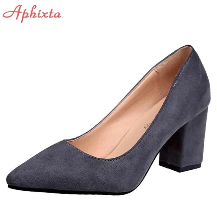 Aphixta%20Shoes%20Square%20Heel%20Women%20Pointed%20Toe%20Pumps%20Fashion%20Gray%20High%20Heels%20Flock%20Leather%20Black%20Party%20Shoes%20Plus%20Big%20size%2047%2048%2050%20-%20Image%203