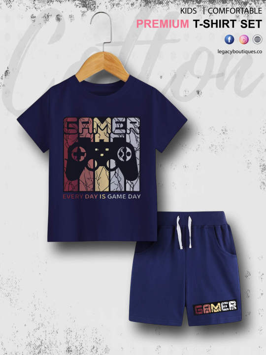 Babies%20T-shirt%20Set%20Gamer%20Kids%20Casual%206%20Month%20To%206%20Year%20Summer%20Time%20-%20Image%205