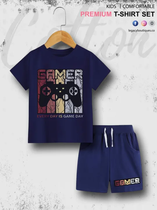 Babies%20T-shirt%20Set%20Gamer%20Kids%20Casual%206%20Month%20To%206%20Year%20Summer%20Time%20-%20Image%205