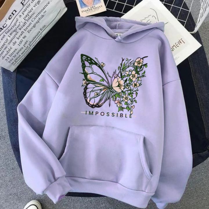 Butterfly Winter Fleece Cotton Hoodie For Women