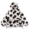 TEDSN Valentine's Day Sherpa Coat Love Heart Print Jacket Hop Thick Parka Lambl Men Women Winter Streetwear Outwear. 