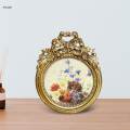 Antique Photo Frame Round Tabletop and Wall Hanging for Home Decoration. 
