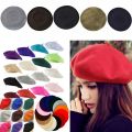 Vintage French Style Plain Beret Cap Beanie Hat Women Girl French Artist Warm Wool Winter Beanie Hat Cap Vintage Plain Berets.