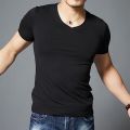 Tops Men T Shirt Fitness T-shirts Mens V neck Man T-shirt For Male Tshirts M-4XL Plue Size B0667. 
