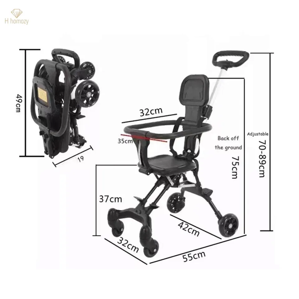 Travel Lightweight with Canopy Infant Pram for Park Camping Travel