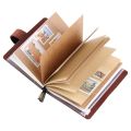 【Yurui】Leather Travel Journal Notebook Men & 5.2 x 4 Inches - Red Refillable Notebook Journals,A6 Leather Bound Travel Diary Art Drawing Sketchbook Journals to Write In. 