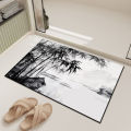 New Chinese style bathroom mat, diatom mud, absorbent carpet, national style, bamboo, toilet door mat, washstand, foot mat. 