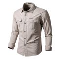 Men Cotton Military Shirts Mens Long Sleeve Casual Tactical Shirt Male Cargo Work Shirts Working Shirts Slim Fit Business Tops. 