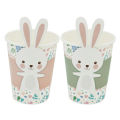 Water Cup Adorable Easter Bunny Food Tray Paper Cup with Sleeve Set. 