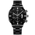 GENEVA Brand Men Quartz Watch Men's Waterproof Steel Band Calendar Business Wacthes for Men Gift Relo. 