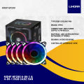 HXHF HF200 6-In-1 & 4-In-1 RGB Case Fan 120mm Cooling Fan Set Remote Included Plus 10-Port Hub For Ultimate System Cooling.