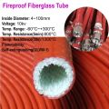 4~100mm High Temperature Fire Retardant Fiberglass Tube Silicone Resin Coated Glass Fiber Casing Pipe Fireproof Cable Protector. 