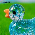 Mini Duck Statue Sparkling Duck Ornament Cute Resin Craft for Desktop Garden Dollhouse Decoration Glitter Duck Ornament.