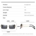 Sunglasses Square Glasses Rimless Shades Rectangle Sunnies Vintage Eyewear. 