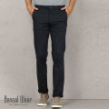 Slim-Fit Chino Gabardine Pants - Deep Black - Formal Pant. 