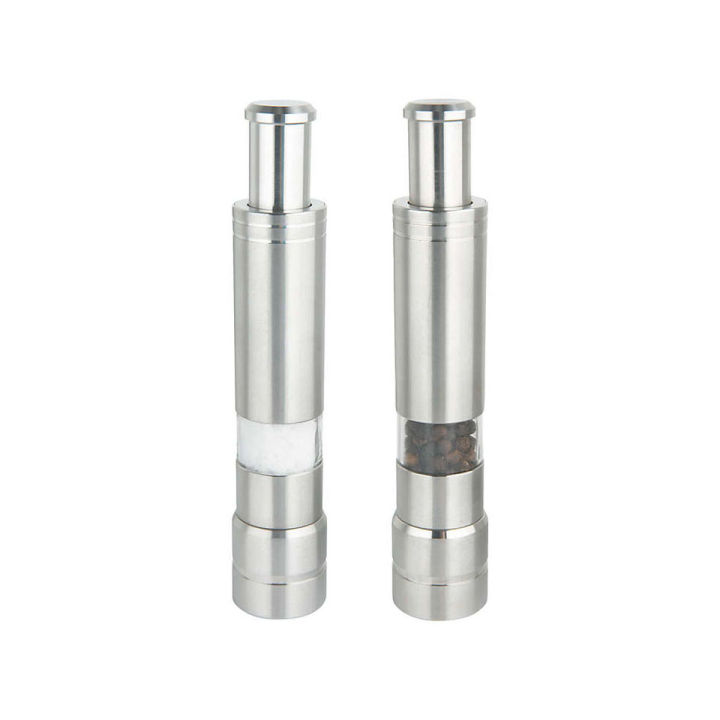 Stainless Steel Small Pepper Crusher (Small Handy Crushers)- Height-13.5c/Width-5.4cm/Depth-2.7cm - Silver