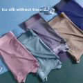 Antibacterial Ice Silk Seamless One-piece Underwear Solid Color Breathable Boxer Mid-waist Underwear.