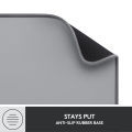 Logitech Desk Mat - Studio Series, Multifunctional Large Desk Pad, Extended Mouse Mat, Office Desk Protector with Anti-Slip Base, Spill-Resistant Durable Design- Mid Grey.