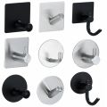 1PC Metal Hooks Strong Self Adhesive Hook Bathroom Stainless Steel Hook Wall Hangers Coat Towel Rustproof Hooks Kitchen Hardwar.