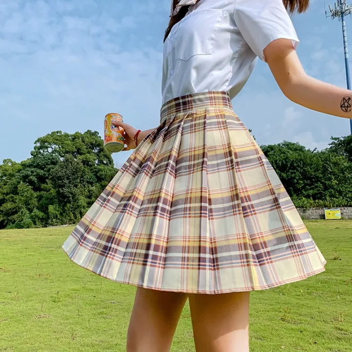 Summer%20JK%20Women%20Plaid%20Skirts%20Harajuku%20High%20Waisted%20Kawaii%20Pleated%20Skirt%20Japanese%20Style%20Ladies%20Sweet%20Plaid%20Mini%20Skirts%20Women%20y2k%20-%20Image%204