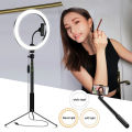 26CM LED Ring Light Photography Dimmable Video For smartphone（1 meter selfie stick + 1 iron tripod）. 