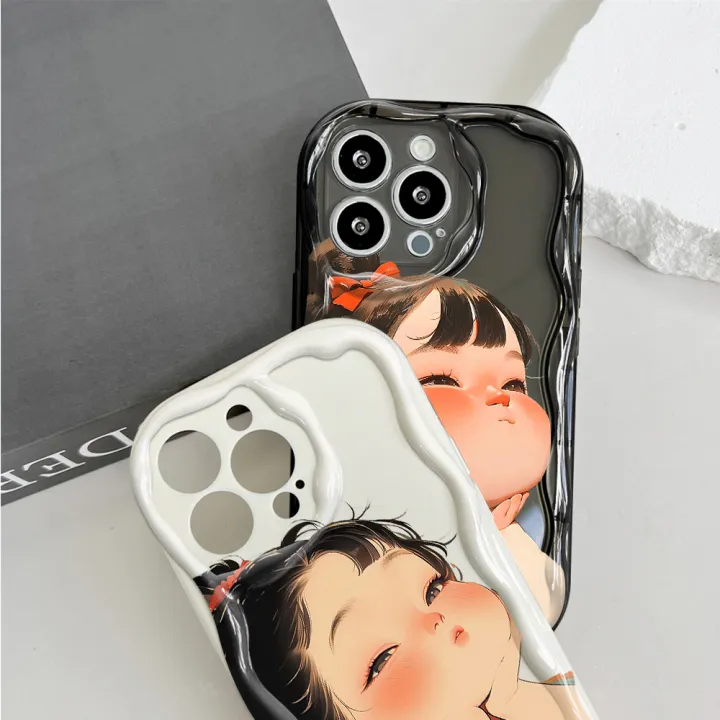 Hontinga%20for%20Realme%20C21Y%20C25Y%20Back%20Back%20Cover%20Cute%20Lovely%20Girl%20Cream%20Texture%20Wavy%20Edge%20Soft%20Phone%20Case%20-%20Image%205