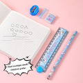 Kawaii Sanrio Stationary Set Cinnamoroll Kuromi My Melody Pencil Eraser Ruler Pencil Sharpener School Even Prizes. 