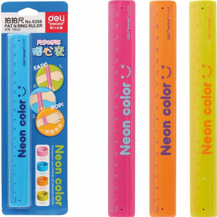 18cm Long Ruler Deli E6206 Ruler 18cm Multicolor Set | Daraz.com.bd