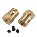 3mm Golden - Short Flexible Coupling Connector of 2 Pieces. 
