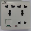 Universal Power Switch 3Pin 2Pin Combine Socket AC 250V 16A 8 Pin Combine Wall Switch Box Socket Electrical Wall Mount Gang Plug Socket For IPS UPS Stabilizer Computer Refrigerator. 