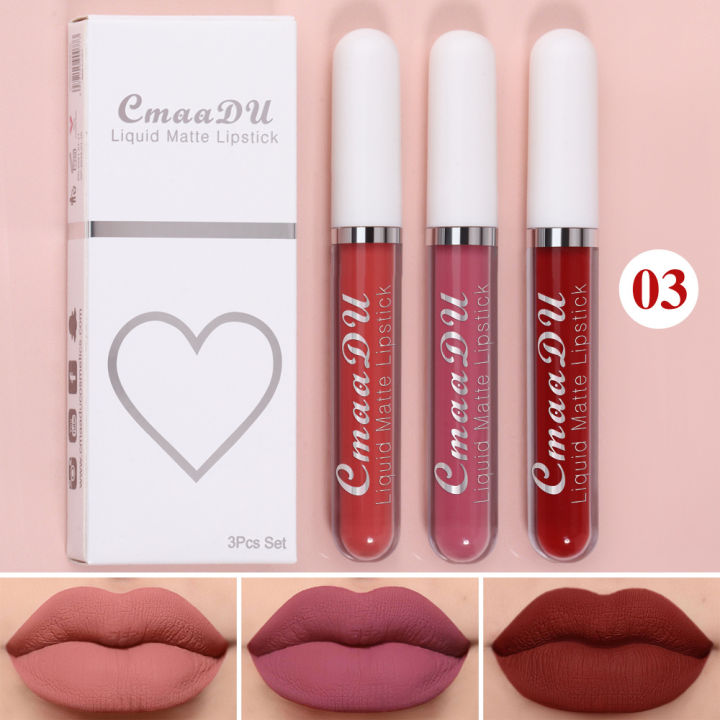CmaaDu%203%20Pcs/set%20liquid%20matte%20non-stick%20cup%20waterproof%20lipstick%20set%20-%20Image%204