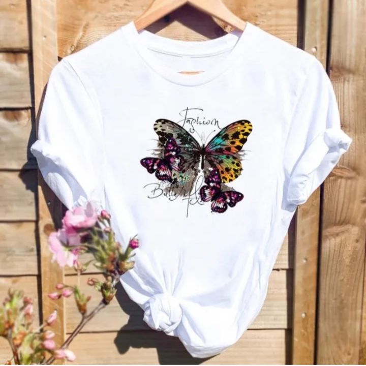 T-Shirt%20For%20Girls%204%20Pack%20Combo%20Set%20Summer%20Microfiber%20Jersey%20Printed%20Casual%20Half%20Sleeve%20Round%20Neck%20Fashion%20Tops%20Soft%20Breathable%20Fabric%20Multi%20Design%20-%20Image%202