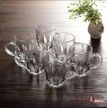 Everyday Use Good Quality Tea coffee Cup set Crystal Clear transparent Beautiful unique design Premium Cup Set 6 Piece 180 Ml. 