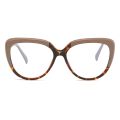 Cat Eye Color Block Leopard Frame Eyeglasses Retro Clear Lens Blue Light Blocking Glasse. 
