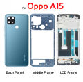 Full Body Housing For Oppo A15/A15s Front LCD Frame Panel, Middle Bezel Frame and Back Panel.