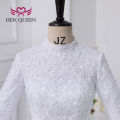 2023 New Arab Muslim Wedding Dress White Color Ball Gown Plus Size Lace Appliques With Beading Bride Dresses For Women WX0327. 