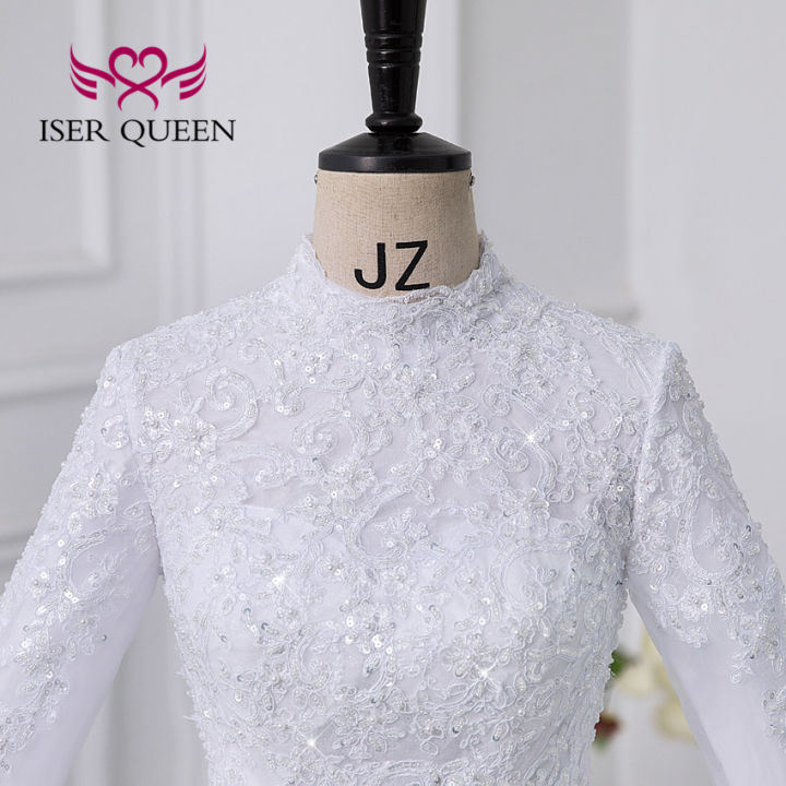 2023%20New%20Arab%20Muslim%20Wedding%20Dress%20White%20Color%20Ball%20Gown%20Plus%20Size%20Lace%20Appliques%20With%20Beading%20Bride%20Dresses%20For%20Women%20WX0327%20-%20Image%206