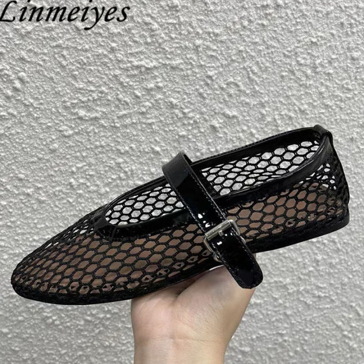 New%20Women%20Ballet%20Flat%20Shoes%20Mesh%20Hollow%20Outs%20Mary%20Jane%20Shoes%20Genuine%20Leather%20Loafers%20Rivet%20Studded%20Summer%20Walking%20Shoes%20Woman%20House%20Foocus%20-%20Image%202