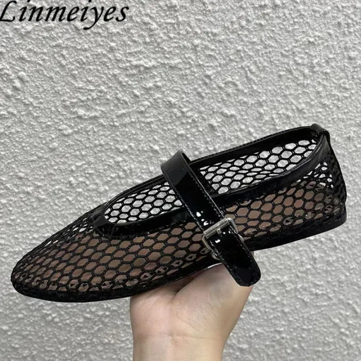 Luxury%20Ballet%20Flat%20Shoes%20Woman%20Mesh%20Hollow%20Outs%20Mary%20Jane%20Shoes%20Genuine%20Leather%20Loafers%20Rivet%20Studded%20Summer%20Walking%20Shoes%20Women%20House%20Foocus%20-%20Image%202