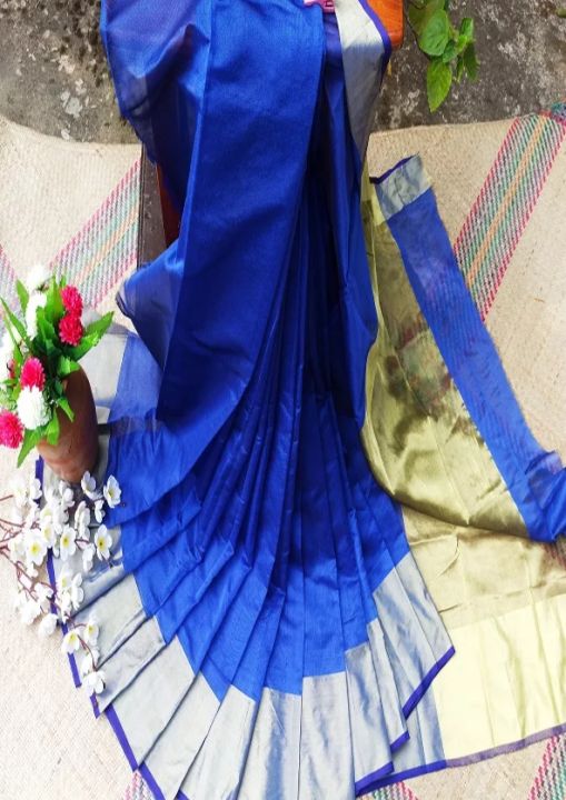 Fashionable%20Tangail%20Tat%20Half%20Silk%20Saree%20for%20Women%20-%20Image%202