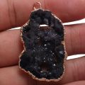 （New）1 Pc Natural Agate tone Pendant Irregular Druzy Geode Agate tone Charm for Jewelry Making Necklace Bracelet Gift. 
