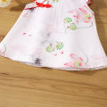 (0-3 Years Old Baby Girls) New Summer Baby Girls Dress Small Flying Sleeve Cheongsam Chinese Style Hand-Painted Wind Animal Sweet Princess Dress. 